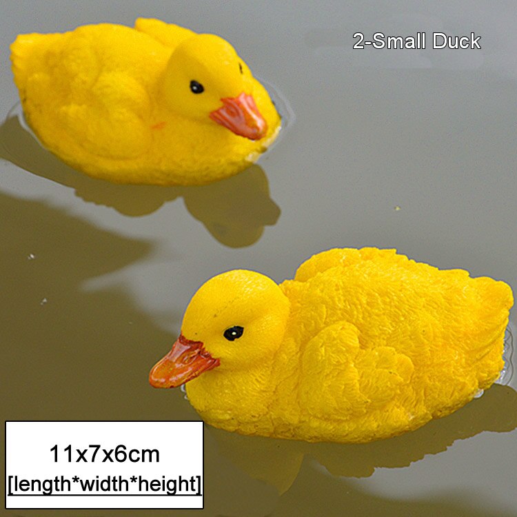 [YL] Swimming pool Floating water Yellow duck Statue Outdoor Garden Pond Decorative Resin animal Sculpture Home Decor Ornament: 2 Yellow Duck