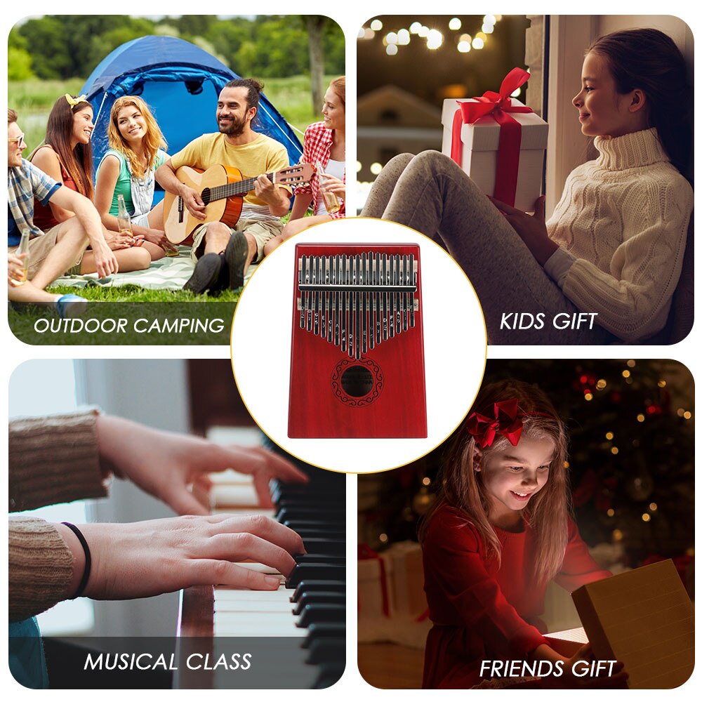 1 Set Thumb Piano Kalimba 17 Keys Accurate Intonation High Mahogany Environmental Spray Paint Musical Instruments