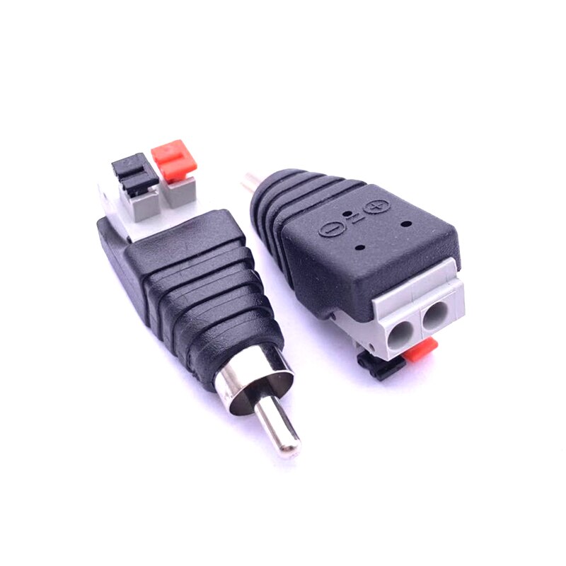 Speaker Wire Cable to Audio Male Female Cable Jack Press Plug RCA Connector