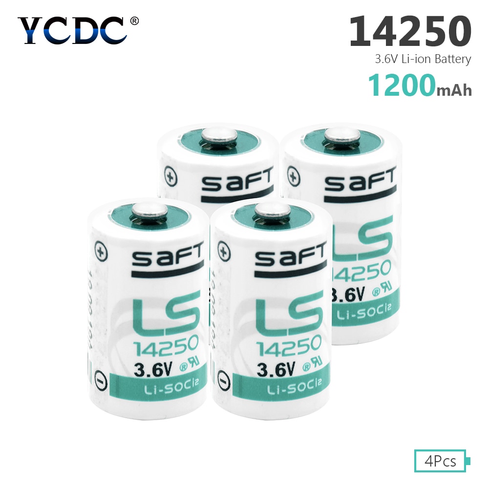Ycdc 4 Stuks 1200Mah 1/2AA Size Lithium Batterijen 3.6V 14250 ER14250 R6 Voor Mac computers