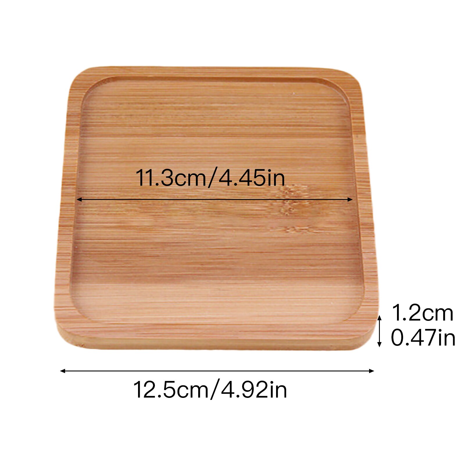 2Pcs Bambu Vierkante Bamboe Platen Bloem Stand Ronde Kommen Voor Vetplanten Potten Trays Base Stand Tuin Decor Plant Stand: 12.5x1.2cm 2pcs