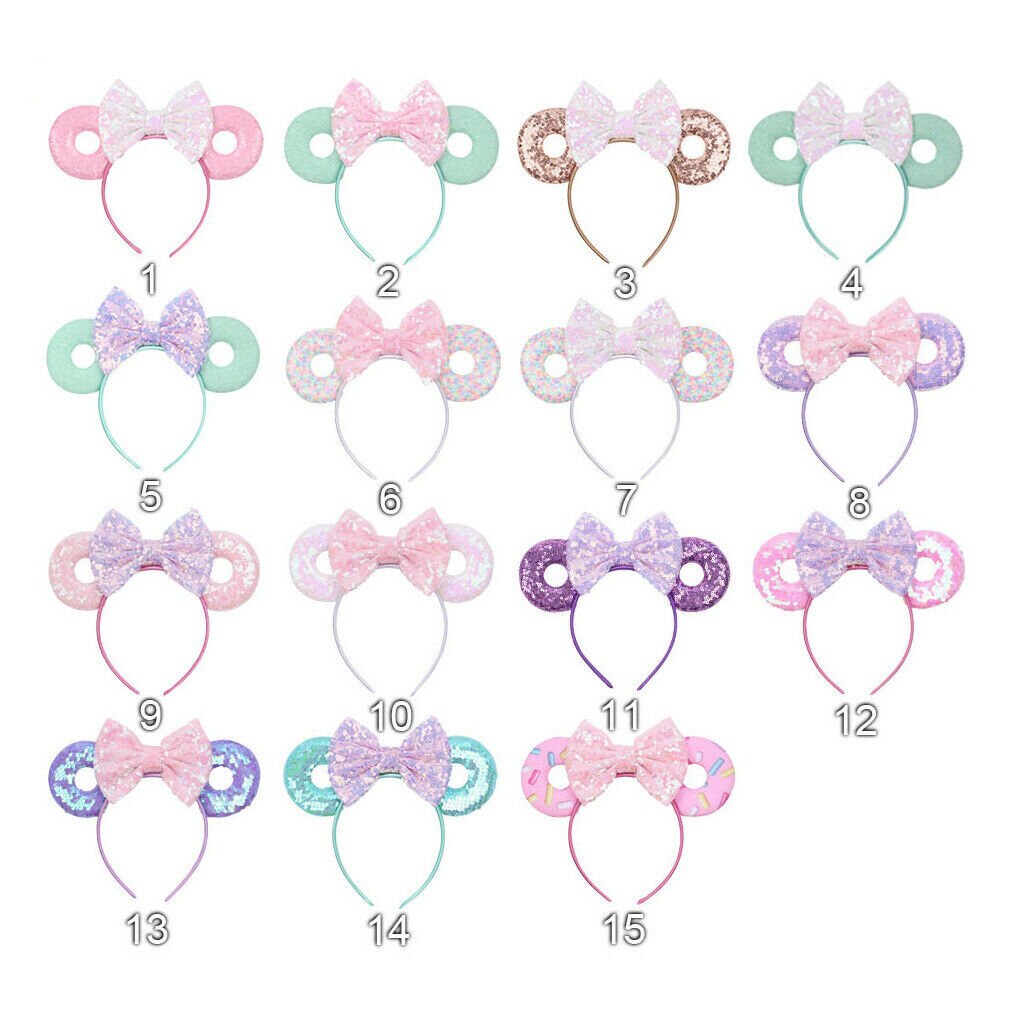 Meisje Kid Haar Hoepel Band Donut Muis Oren Boog Knoop Party Accessoires Hoofdband