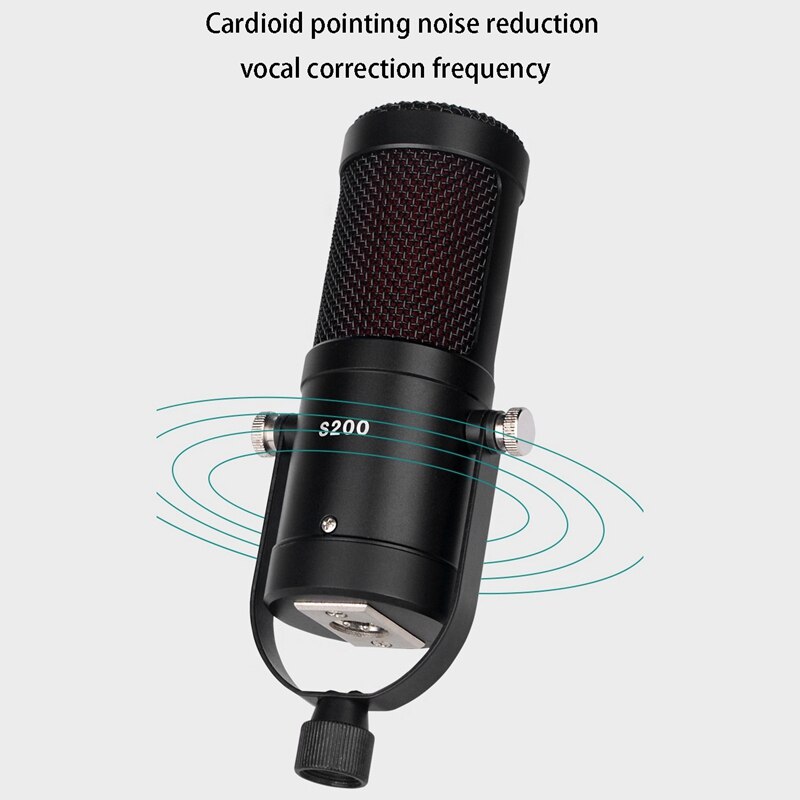 S200 Microphone, for Online Mobile Phone National K Song Live Shouting Microphone Recording Condenser Microphone: Default Title