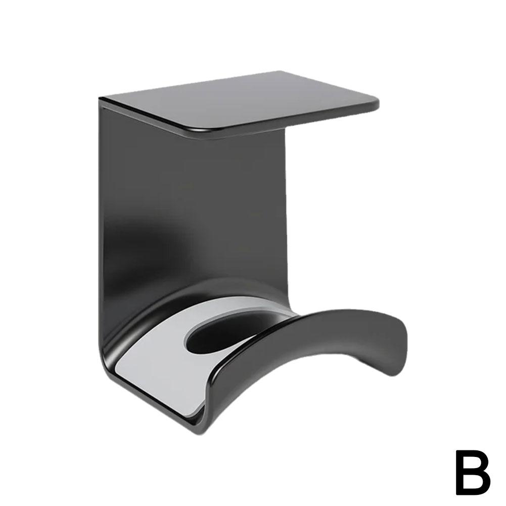Universal Headphone Stand Adhensive Plastic Wall Mount Hanger Under Desk Headset Rack Holder Support for Gaming Earphone Bracket: BROWN