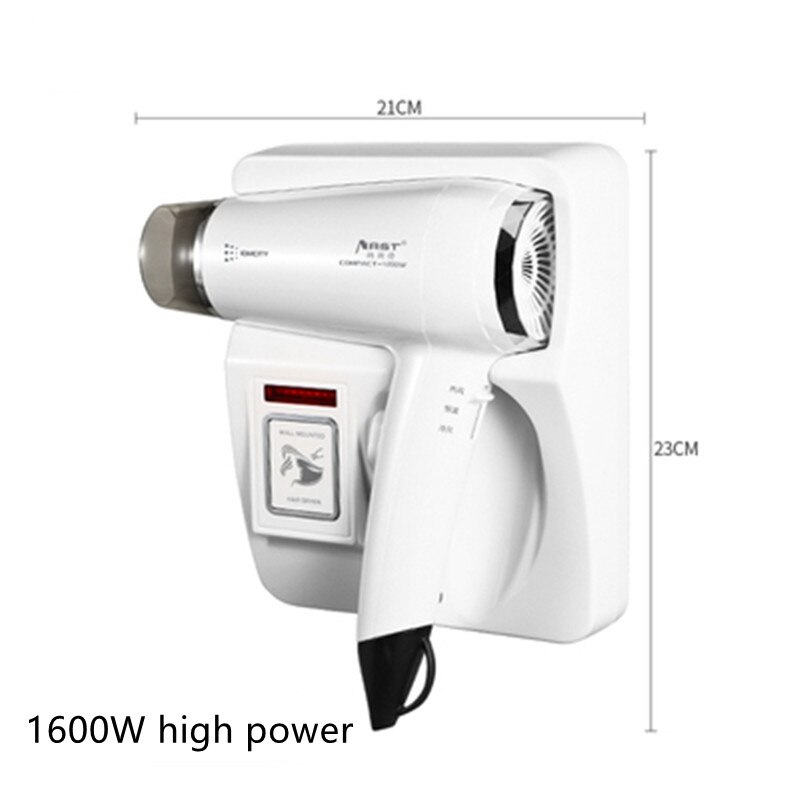 1600W Wall Mounted Hair Dryer Negative ion Electric Hairdryer with Holder Base Hair Care Quick Dry For Household Hotel Bathroom: White / AU