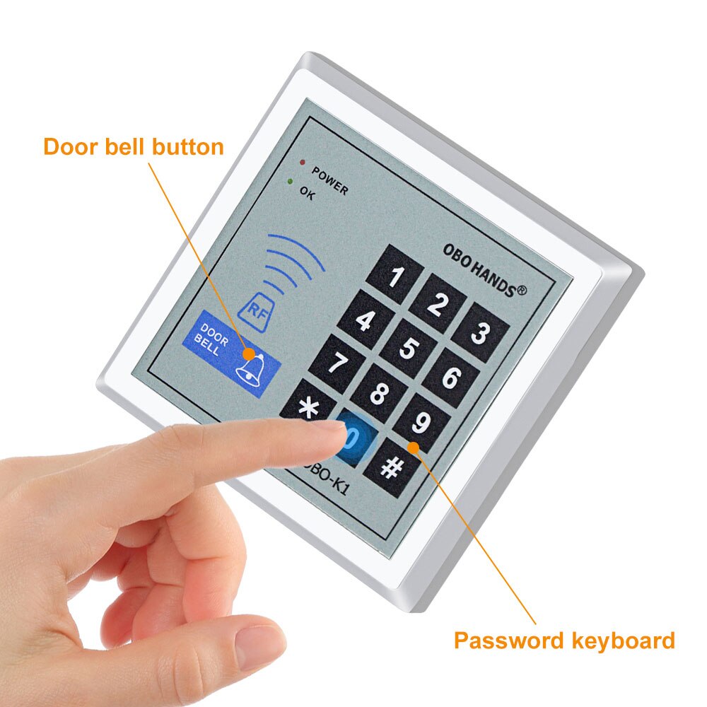 Full RFID Door Entry Access Control System Kit Set DC12V 1000 User 125KHz with Electric Magnetic Lock Strike Bolt Lock for Gate