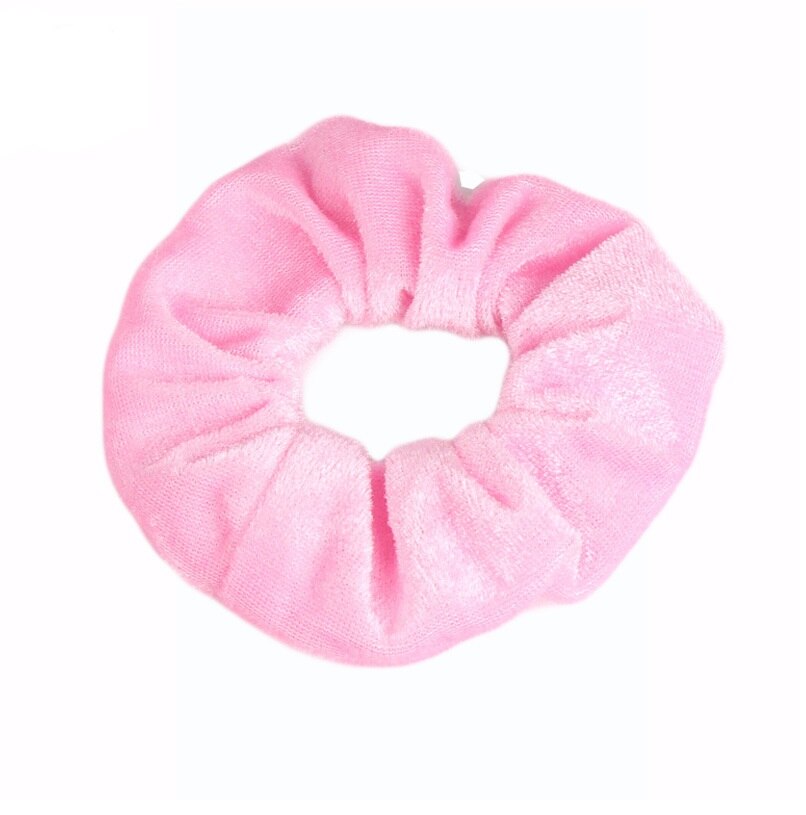 1pc sólido senhora veludo cabelo scrunchies anel feminino meninas elástico cabelo bandas de borracha acessórios para mulher rabo de cavalo titular: Leather Pink