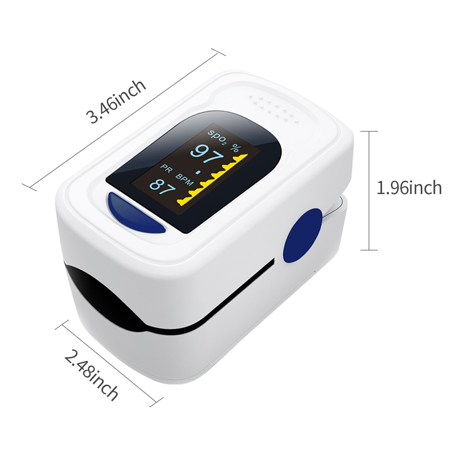 Digital Fingertip Pulse Oximeter OLED Display Blood Oxygen Pulse Sensor Saturation SpO2 Monitor for Nursing Home Sports Lover