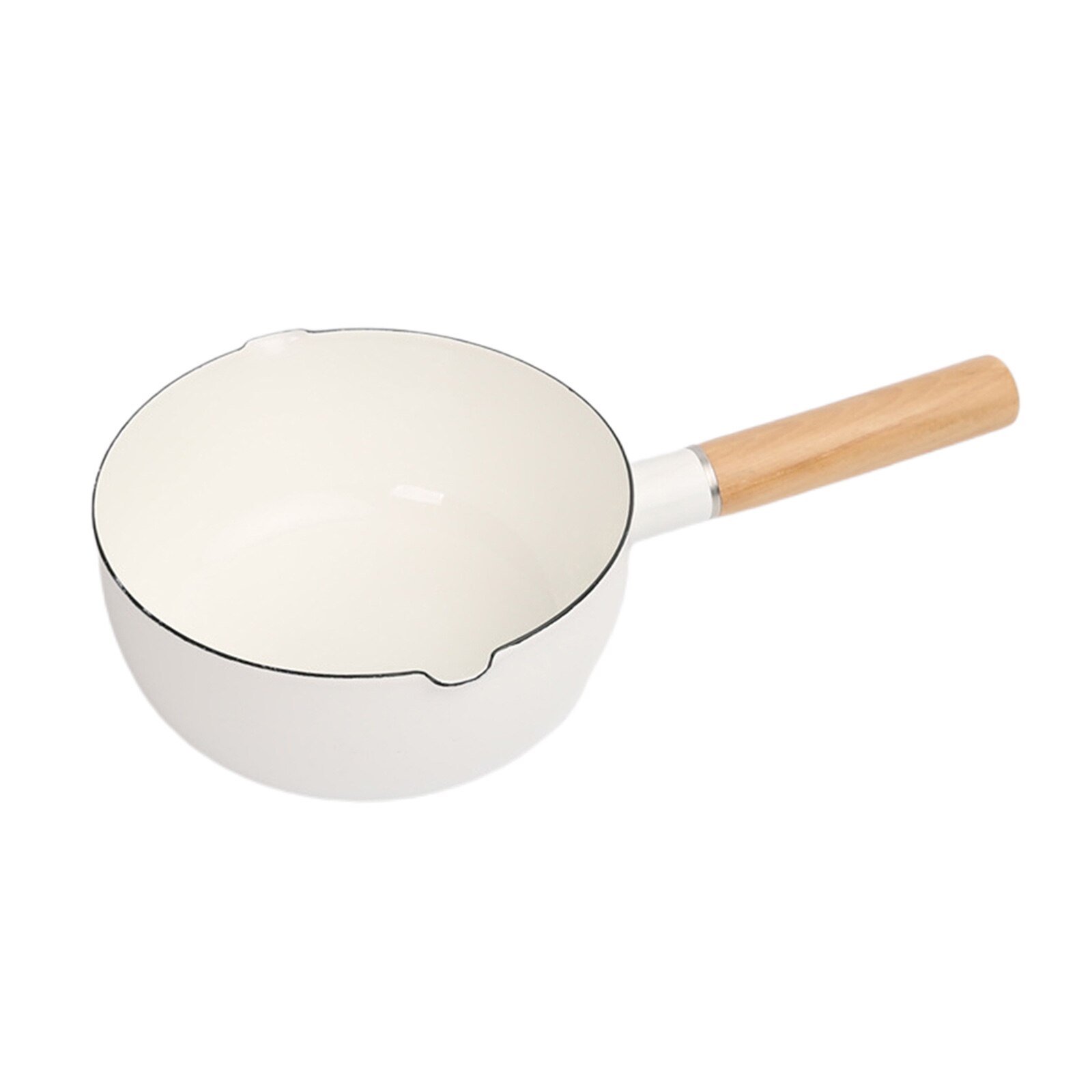 1.5L Enamel Milk Pan Cookware Non Stick White Milk Pot Saucer for Home Stoves All stoves , Including Induction