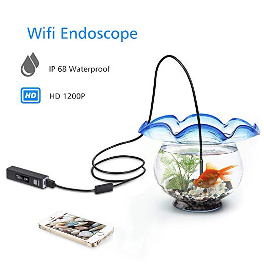 1200 P Endoscoop HD 1080 P Wifi Endoscoop Camera 1 M 2 M 3.5 M 5 M 10 M USB inspectie Waterdichte Borescope Camera Harde Kabel Buis