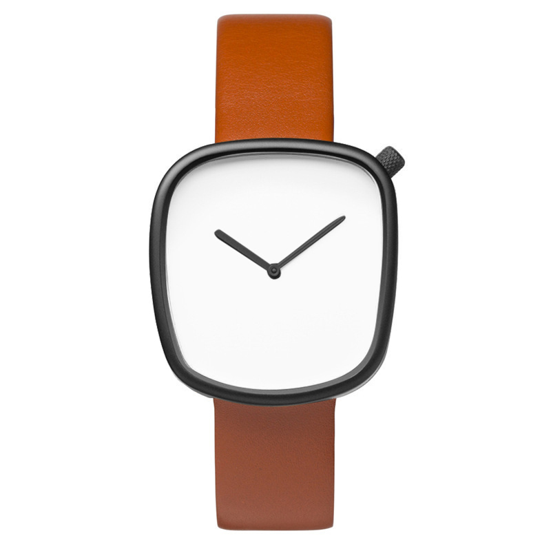 Zegarek TOMI minimalistyczny męski kwadratowy modny ultracienki zegarek minimalistyczny damski wysokiej jakości elegancki zegarek kwarcowy zegar prezent: Kawy