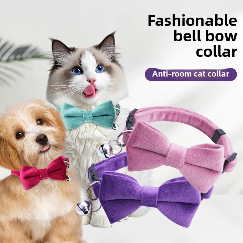 Collar para mascotas con lazo, Collar para gatos, hebilla de seguridad, campana para gatos, Collar antisufocación, Collar para cachorros