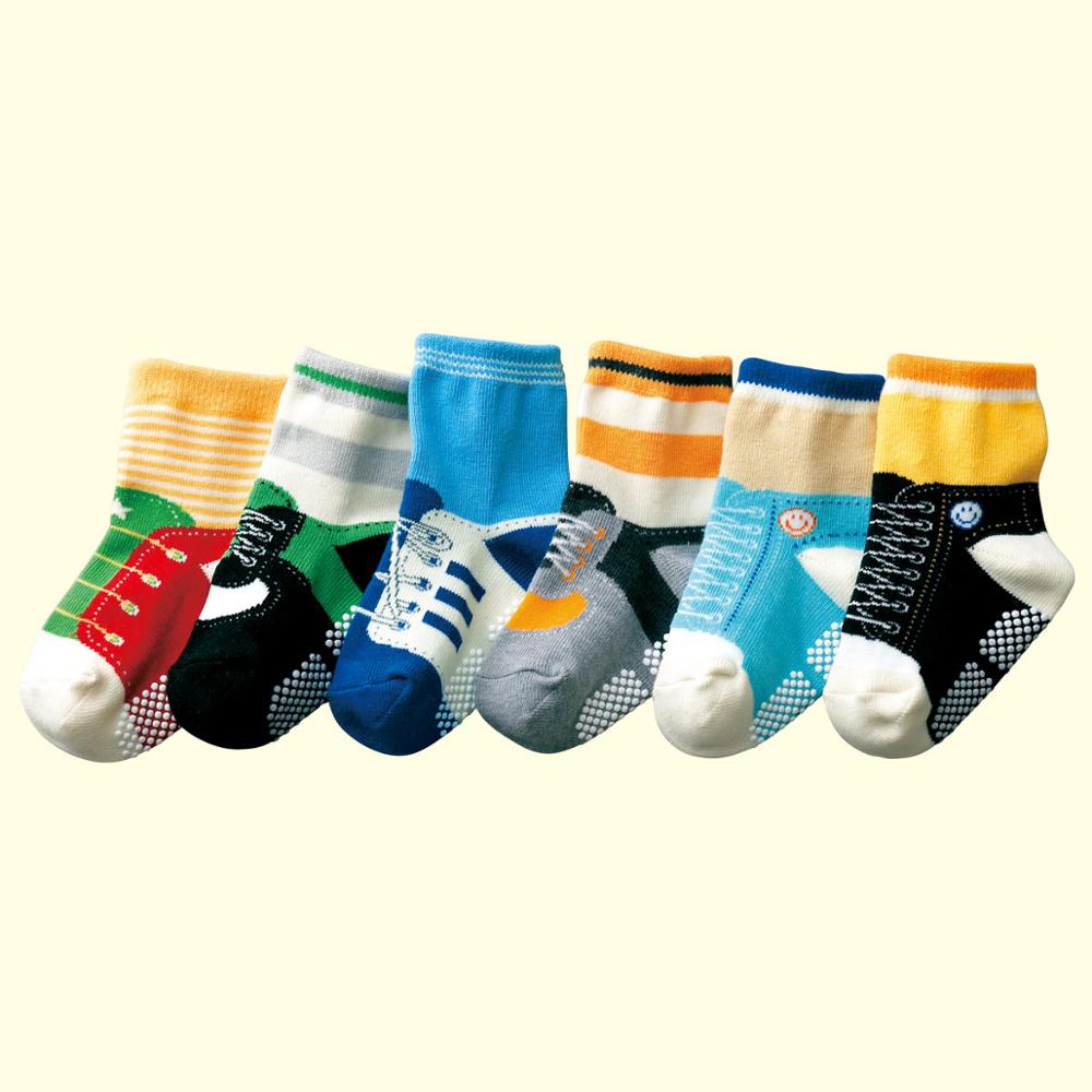 6 Paar Sokken Kinderen Baby Jongens Schoenen Antislip Vloer Schoen Bebe Slippers Casual Katoen Kind Pantufa Korte Sokken: 19