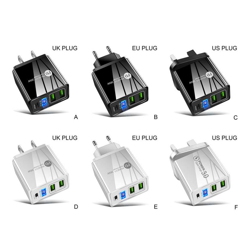 praktisch Ladegerät Schnelle Ladung PD20W QC 3,0 2,4 EIN Ladegerät USB Hohe Dual Beständig Multi-Hafen Mit Kopf USB PD Temperatur H0F4