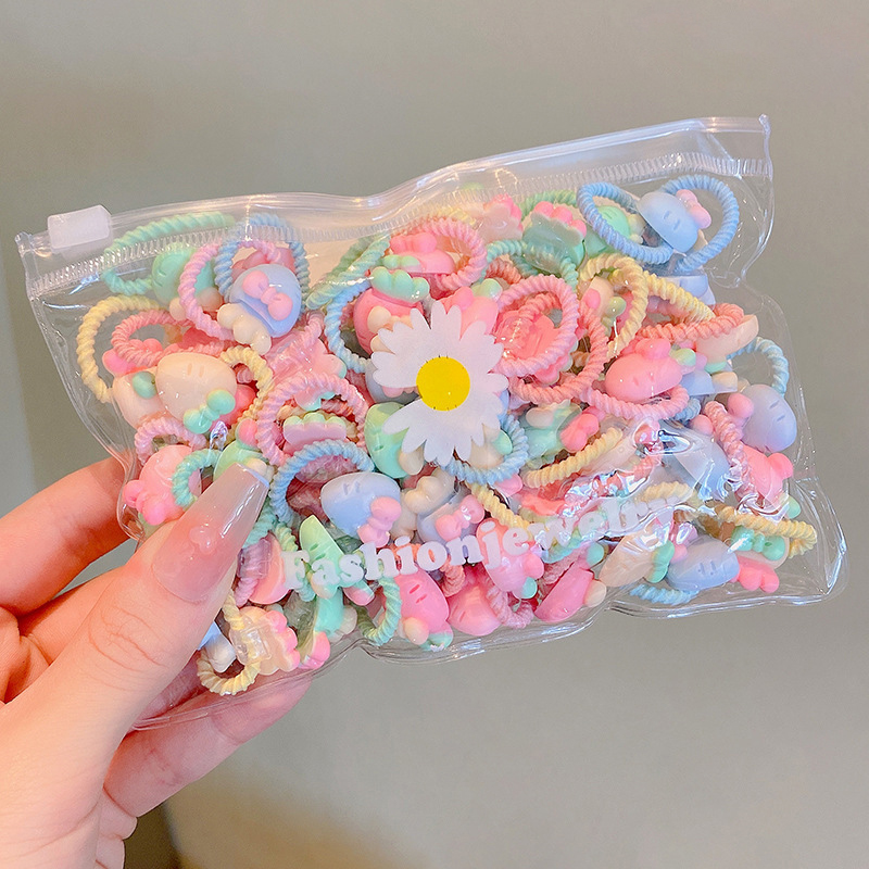 10/20 unids/set nuevas diademas bonitas de dibujos animados para niñas bandas elásticas para el cabello accesorios para el cabello para niños Scrunchies adornos para la cabeza: XS / Gris