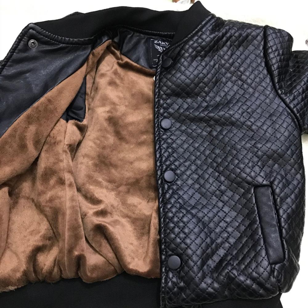 Abrigos cálidos de algodón para niños, chaqueta de cuero PU, coreana, otoño e invierno, de terciopelo, sólido, novedad