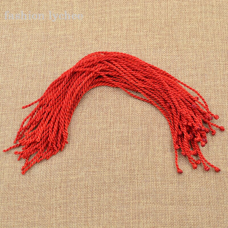 lychee 50pcs Chinese Style Braided Red Cord String Charm Bracelet For Women Men Fortune Amulet Handcrafted Bracelet