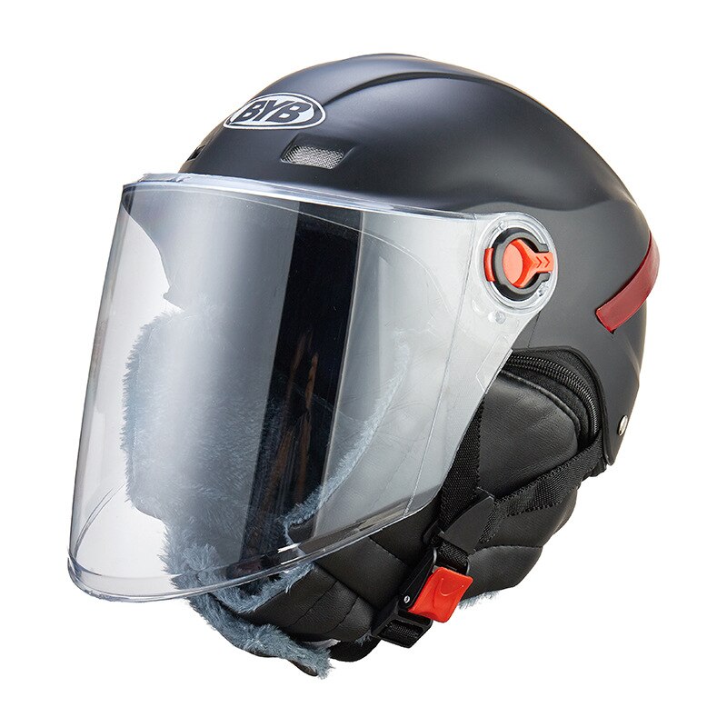 Vier Seizoenen Unisex Helm Elektrische Motorfiets Helm Anti-Fog Warm Afneembare Sjaal Helm