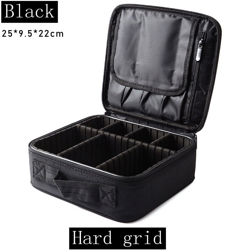 Make Up Box Cosmetics Pouch Bags Beauty Clapboard Case Women Cosmetic Bag Travel Insert Makeup Bag: Black Mini Hard