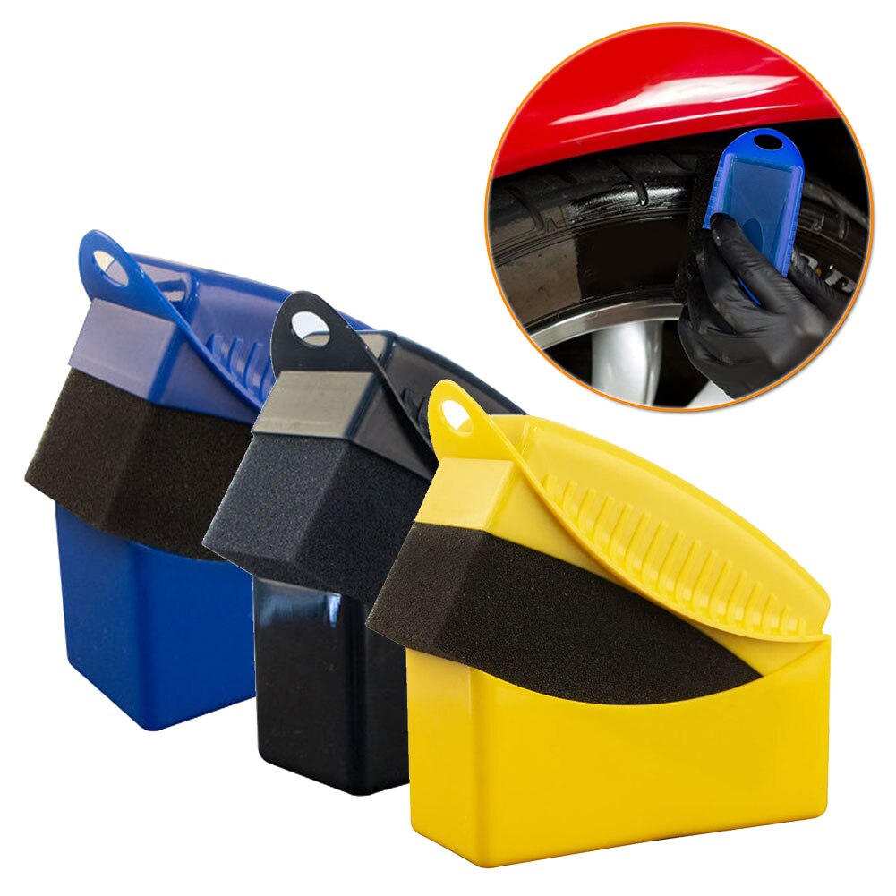 Cepillo de esponja para encerar y pulir ruedas de coche, cepillo de limpieza de plástico ABS, 1 Uds.