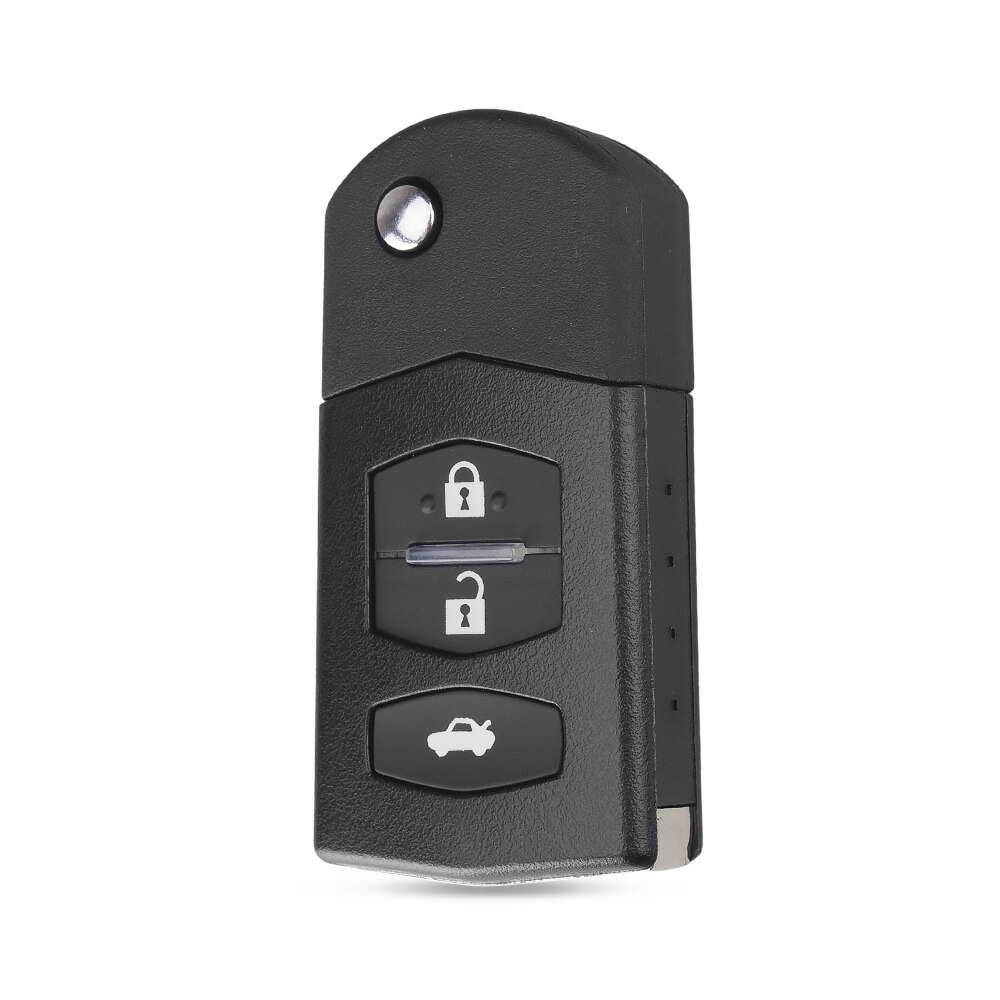 Keyyou 2/3 Knoppen Afstandsbediening Sleutel Blanco Geval Vouwen Flip Afstandsbediening Sleutel Shell Vervanging Case Fob Pad Voor Mazda 2 3 5 6 RX8 MX5 2B: 3 Buttons