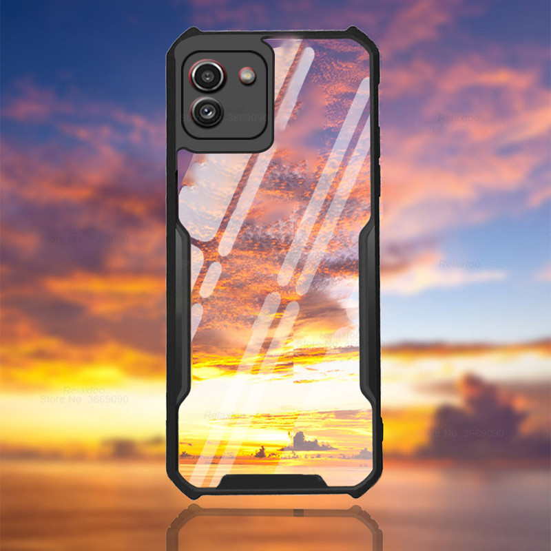 Przezroczysty akryl Heavy Duty tylna obudowa telefonu do Samsung Galaxy A03 S A 03 S 03 S 02S A02S SamsungA03 obudowa odporna na wstrząsy chroń Fundas