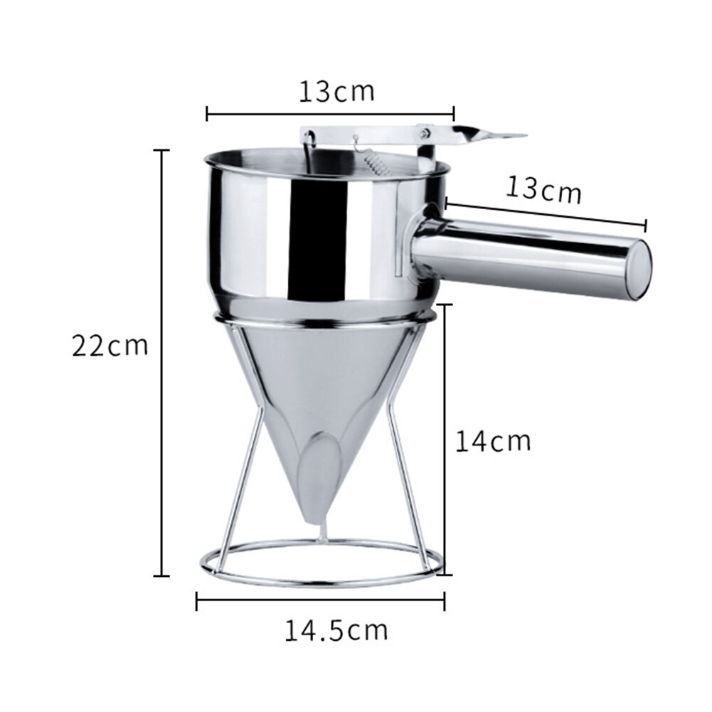 Pancake Batter Dispenser Rvs Handheld Roeren Beslag Separator Bakken Cupcakes Separator Maatbeker 1 Pc