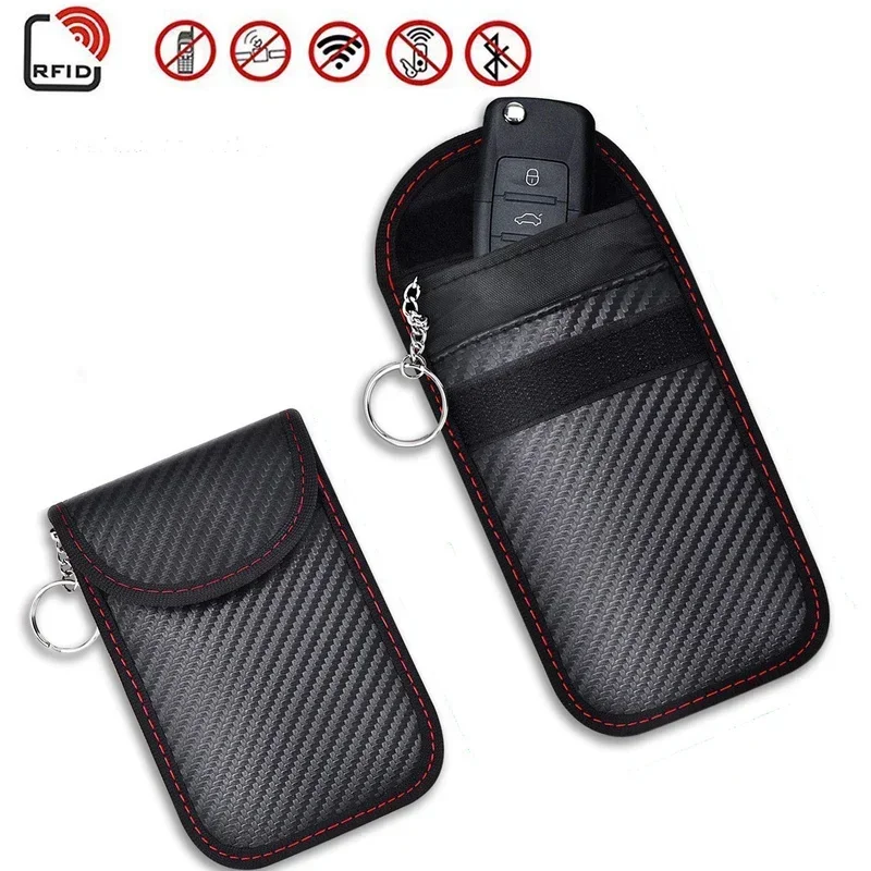 Karte Auto Schlüssel Fall FOB Signal Blocker Tasche RFID Abschirmung Schlüssel Kreditkarte Taschen Organizer für Privatsphäre Schutz