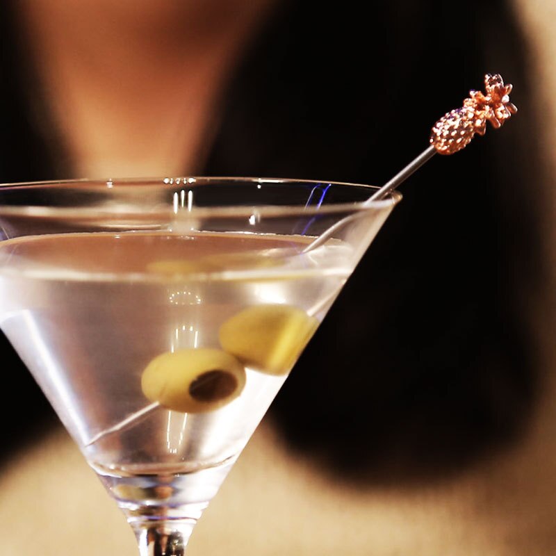 Stainless Steel Swizzle Sticks Fruit Pineapple Stick Cocktail Pick for Kitchen Bar Accessory