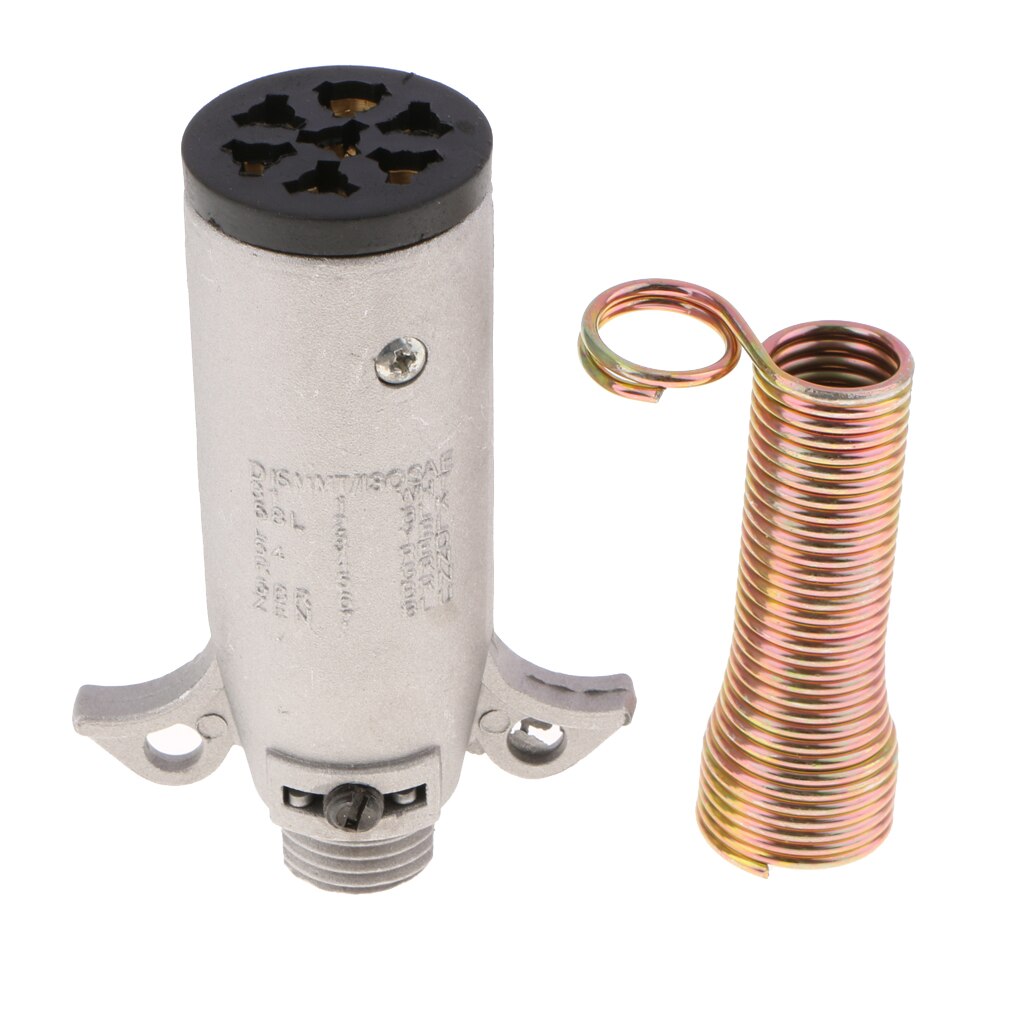 Metal 7 Way Plug Semi Trailer Light Connector Round Split Pin Receptacle