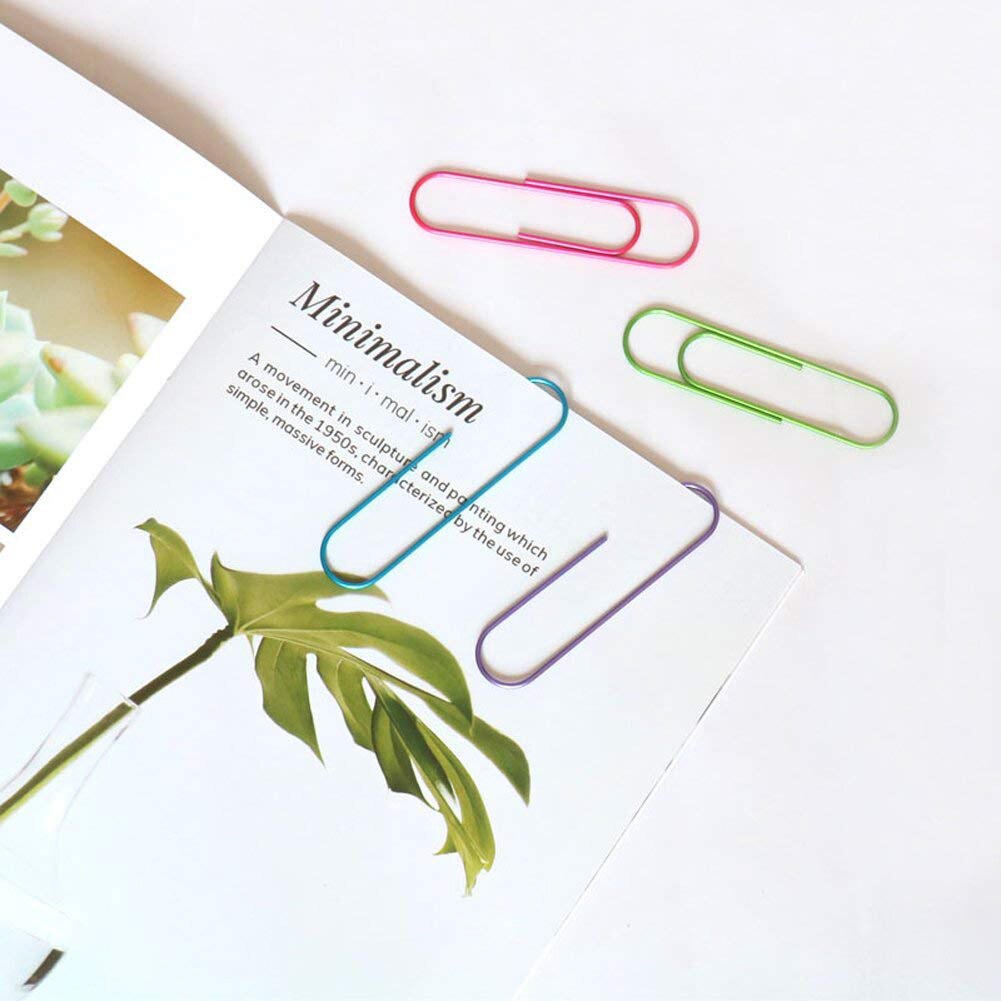 Trombone à revêtement en vinyle, paquet de 30 trombones géants multicolores de 4 pouces à couleurs assorties