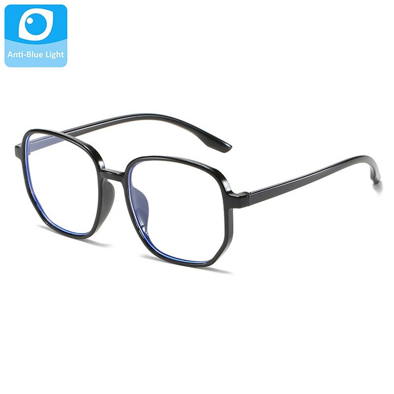 Nieuwste anti-blauw licht bril voor dames vierkante brilmontuur voor dames heldere lenzen groene oculair zonnebril herenbrillen: Zwart