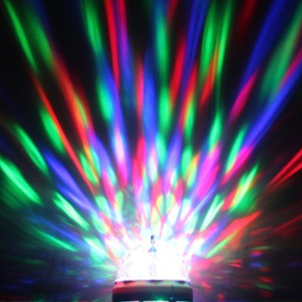 E27 3w farverige auto roterende rgb førte pære scene lys fest lampe hjem diskotek fest dekoration mini belysning lamper