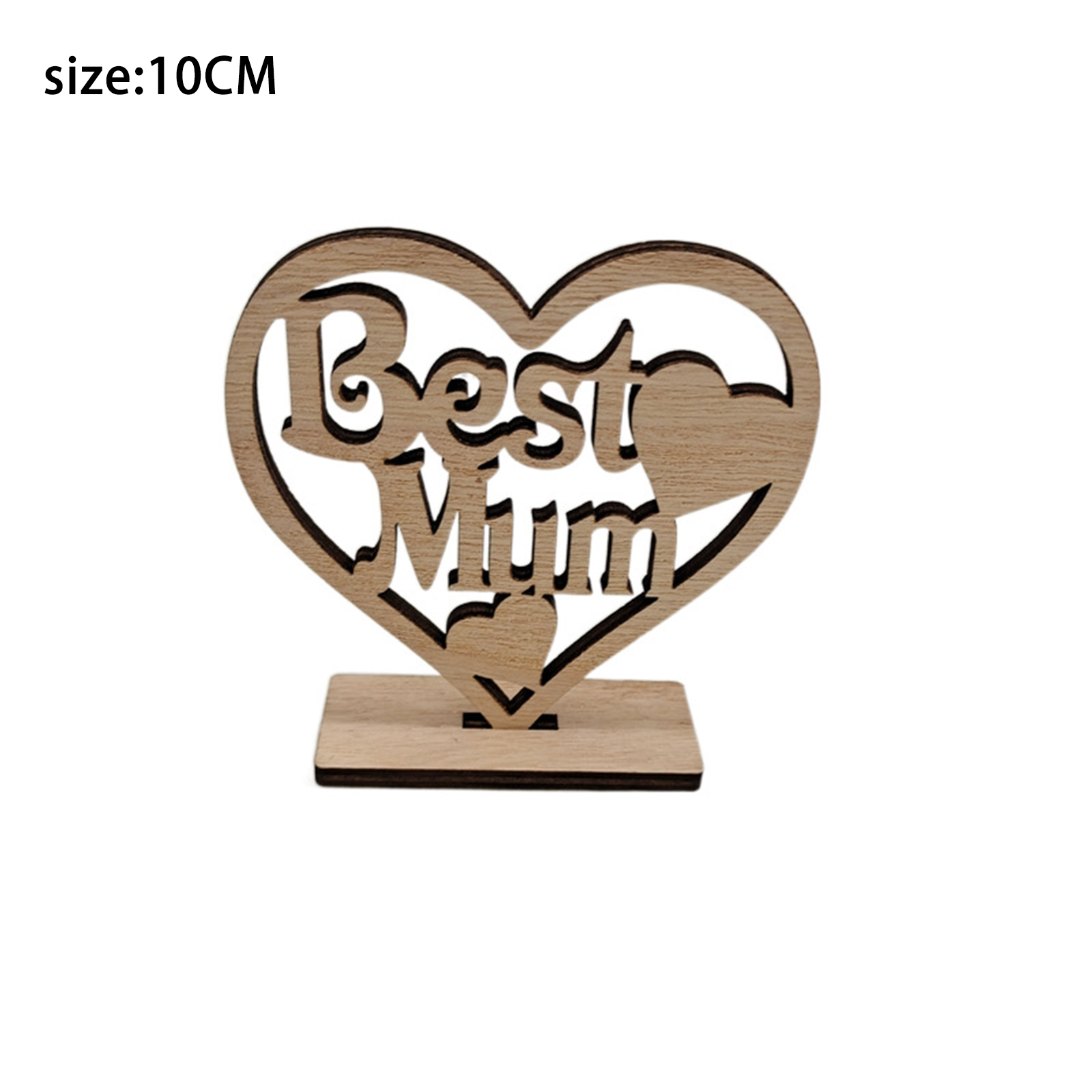 Handmade Wooden Ornaments Mother's Day Heart Crafts Love Happy Mother's Day For Home Desk Decor Women Mum Birthday Party