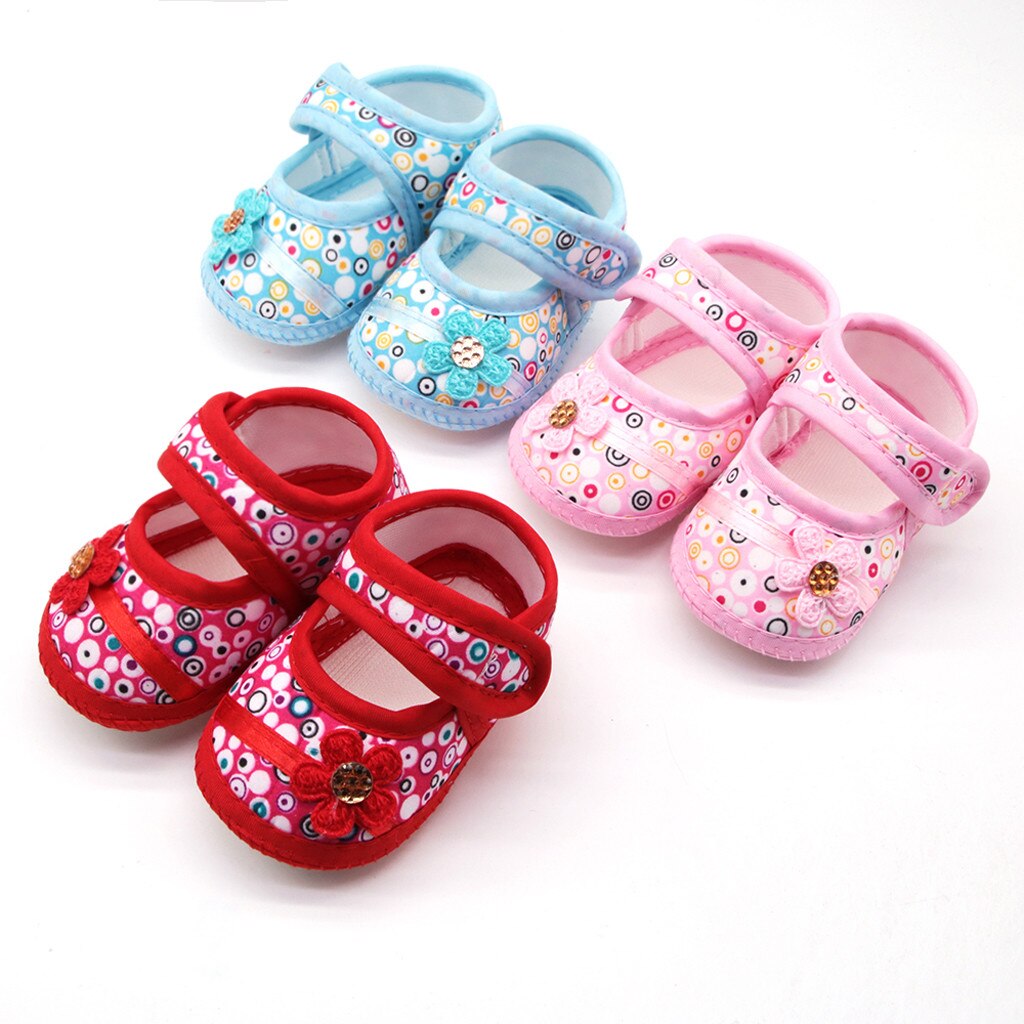 Bebê meninas kawaii sapatos de impressão sapatos flor infantil crianças prewalker sola macia sandálias recém-nascidos crianças verão único calçado