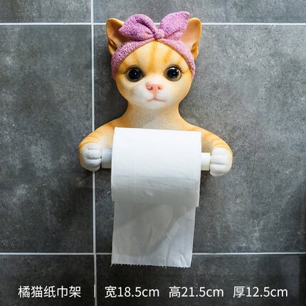 Toiletrulleholder sød kat vovsepapirholder badeværelse vægmonteret rullepapirkasse: -en