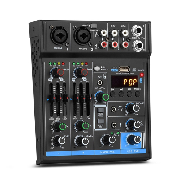 Mini Mixer Digital Portable Sound Mixing Console with Sound Card &amp; Bluetooth Function