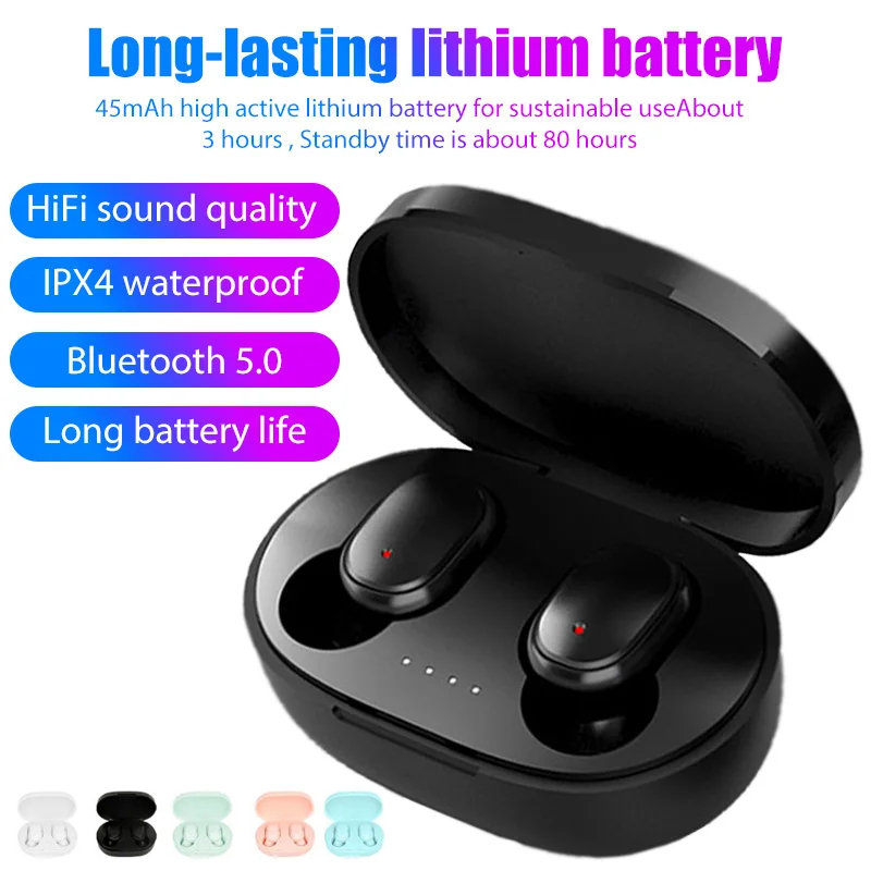 A6S TWS draadloze hoofdtelefoon Bluetooth oortelefoonbediening Sportheadset Waterdichte microfoon Muziekoortelefoon Werkt op alle smartphones