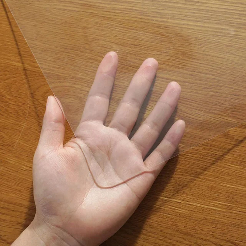 PVC-Tischmatte, Glas, weicher Stoff, Tischdecke, transparent, D' wasserdichte Teppiche und Teppiche für Zuhause, Wohnzimmer, Tischdecke 1,0 mm