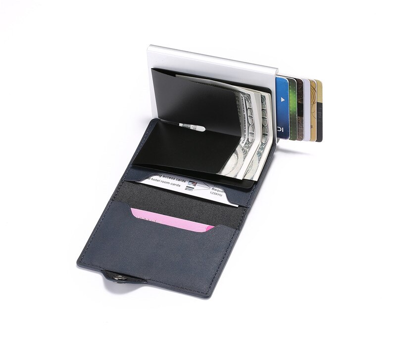 Zovyvol Top Portefeuilles Voor Mannen Korte Rfid Card Wallet Money Bag Mini Purse Man Aluminium Kleine Portemonnee Mannen Dunne vallet Wal