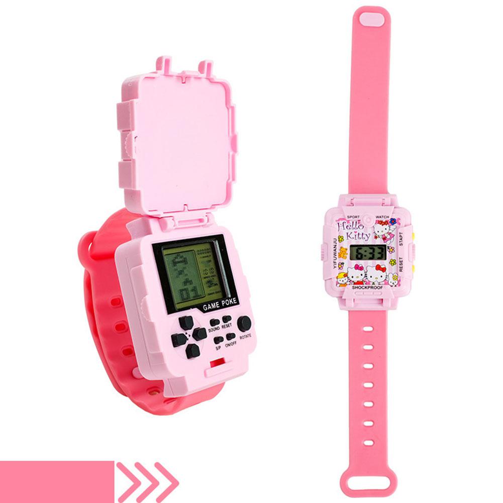 GloryStar Game Watch Electronic Watch Kids Retro Educational Puzzle Toy for Child: Light Pink