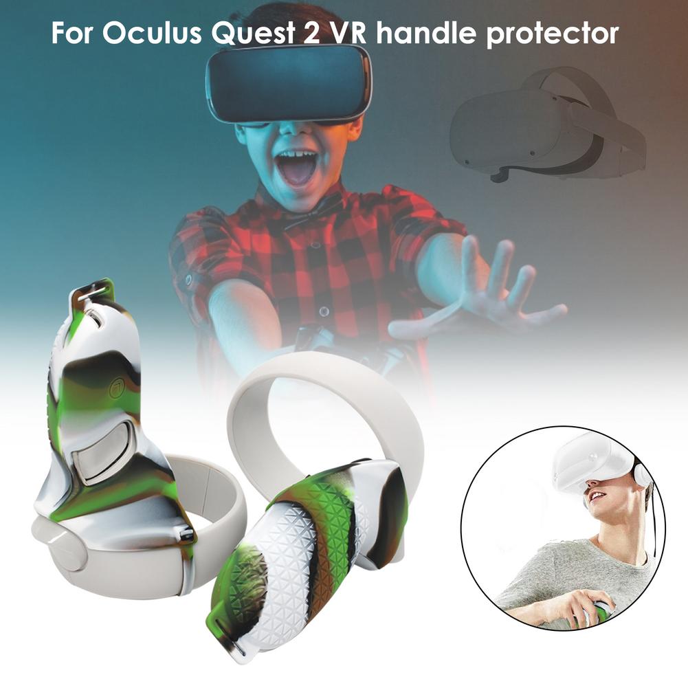 Cubierta protectora para Oculus Quest 2 VR, cubierta de silicona para controlador táctil, agarre para Oculus Quest 2 VR, accesorios