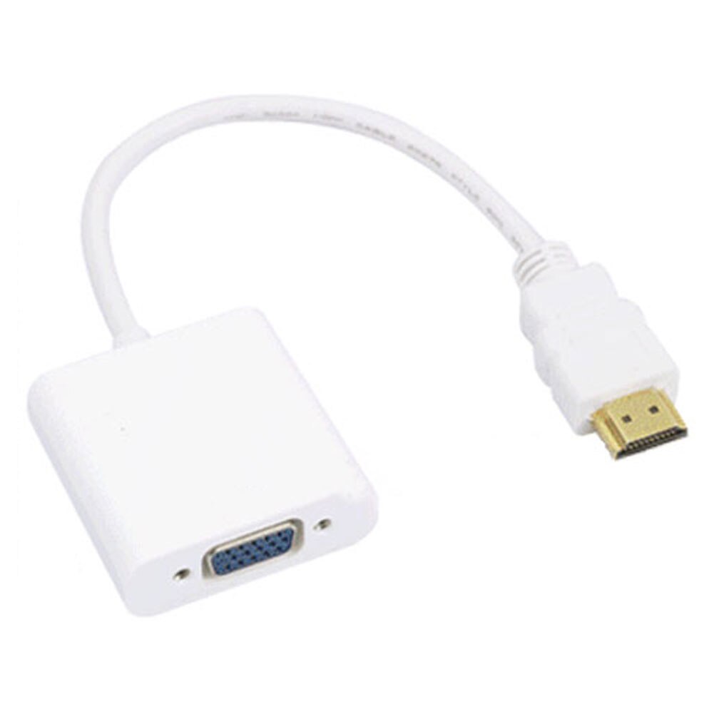 HDMI to VGA Converter Adapter + 3.5 mm Audio Jack Full HD 1080P Black White