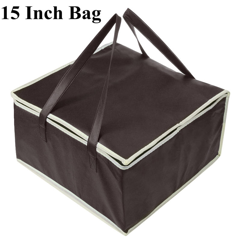 16 zoll Isolierte Tasche Mittagessen Kühltasche Isolierung Klapp Picknick Tragbare Eis Packung Lebensmittel Thermische Lebensmittel Tasche Pizza: 15 Inch Coffee