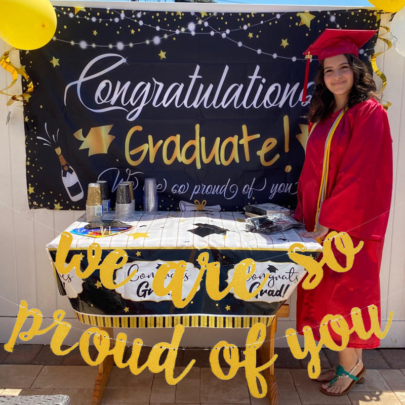 Graduation Banner Party Supplies Congrats Grad We are So Proud of You Garland Class of congratulate Graduation Decorations