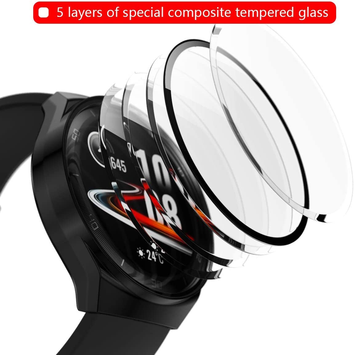 Case + Gehard Glas Voor Huawei Horloge Gt 2E Tpu Volledige Dekking Frame Bumper Scherm Beschermende Shell Voor Huawei Horloge gt 2e Case