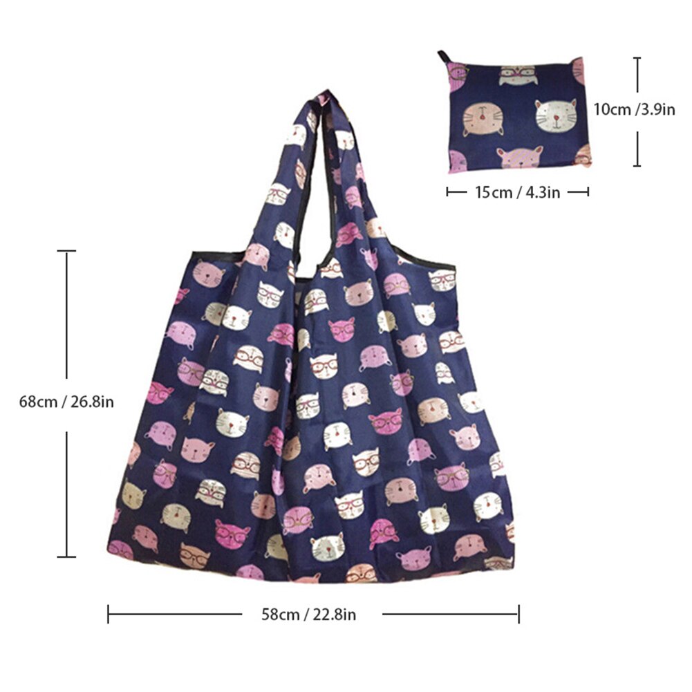 Opvouwbare Boodschappentas Dame Eco Herbruikbare Draagtas Cartoon Bloemen Fruit Groente Kruidenier Shopper bag