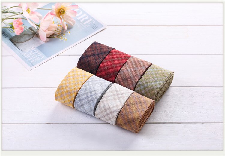 Ruban de bandes de reliure de biais de coton teint par fil de grille de 4 cm, accessoires de couture de coupe faits main de tissu de coton de Patchwork 5 M