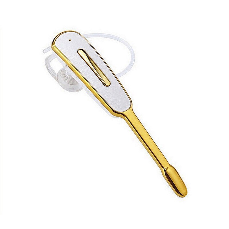 Stereo 4.0 bluetooth headset business långrandigt präglat läder öronmonterat tryckknappsheadset: Platina