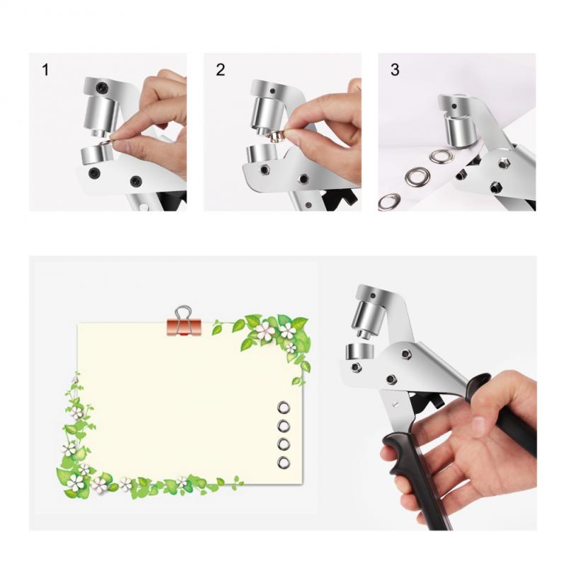 3/8Inch Grommet Eyelet Plier Set Grommet Tool Kit Hole Punch Pliers Portable Manual Puncher With 500 Pcs Grommet Washer 10mm